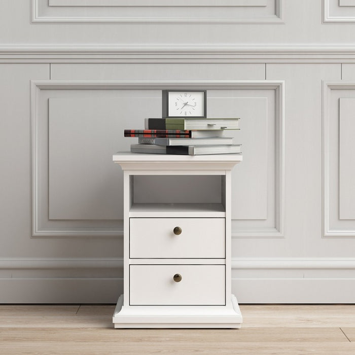 Bedside Drawers By Paris Set Of 2 In White - front image