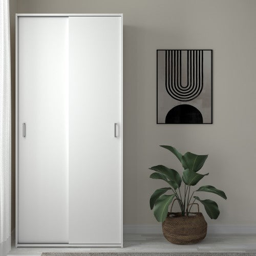 Space Wardrobe - 2 Sliding Doors in White