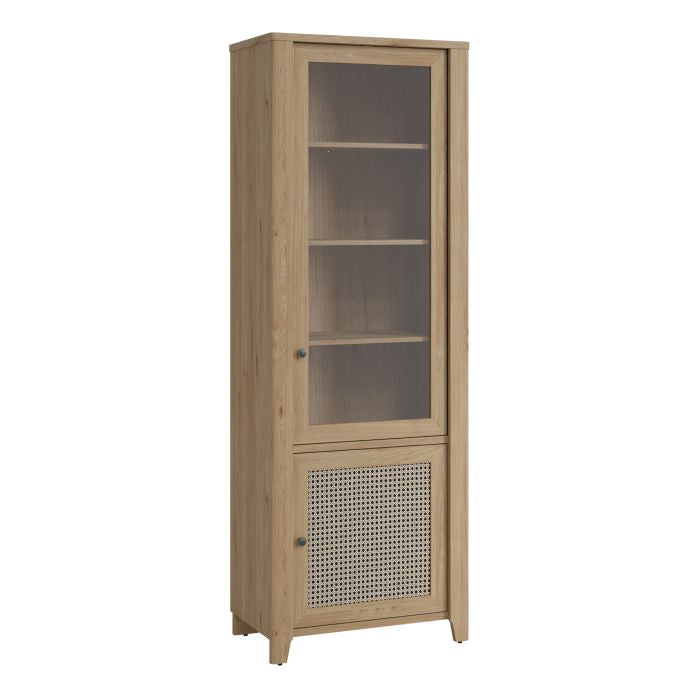 Jackson Hickory Oak Rattan Effect 2 Door Display Cabinet