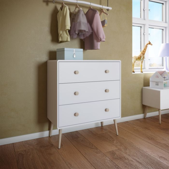 Gaia Brilliant White Kids Drawer 3-Drawer Storage Solution room image