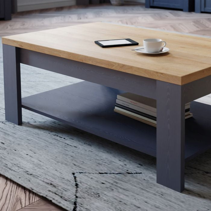 Riviera Oak Navy Bohol Coffee Table Stylish and Functional close image
