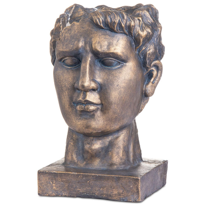 Antique Bronze Roman Head Planter Indoor Outdoor - MILES AND BRIGGS