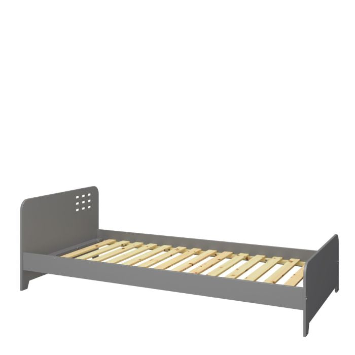 Loke Bed 90x200cm in Folkestone Grey slat image