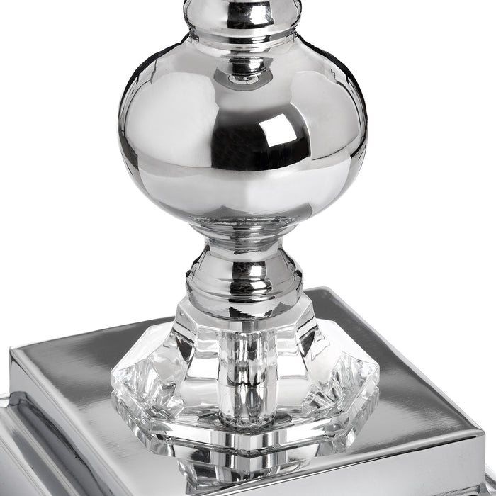 Milan Chrome Table Lamp Close Up Image Of Lower Body Design 
