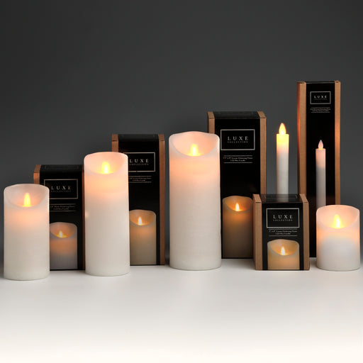 Luxe Collection 3 x 6 White Flickering Flame LED Wax Candle - Vitaly Decor