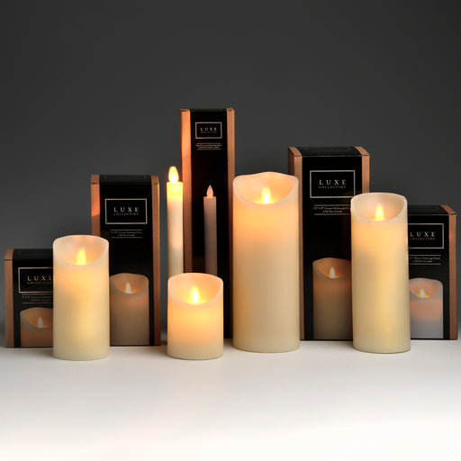 Luxe Collection 3 x 8 Cream Flickering Flame LED Wax Candle - Vitaly Decor