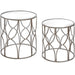 Set Of Two Lattice Detail Silver Side Table Full Set Image 