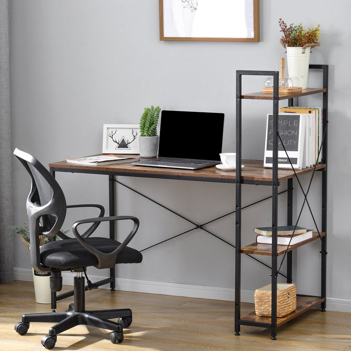 Home Office Workstation Rustic Brown