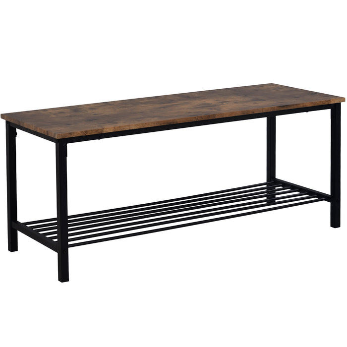 Industrial Style Large Dining Table Complete With 4 Chairs And Bench