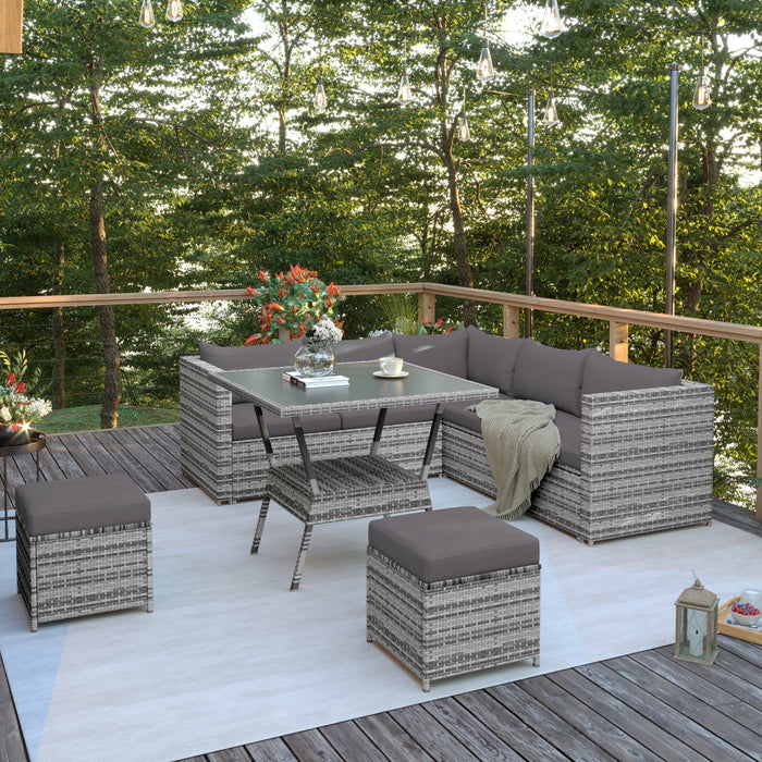 Garden Patio Dining With Stools And Table