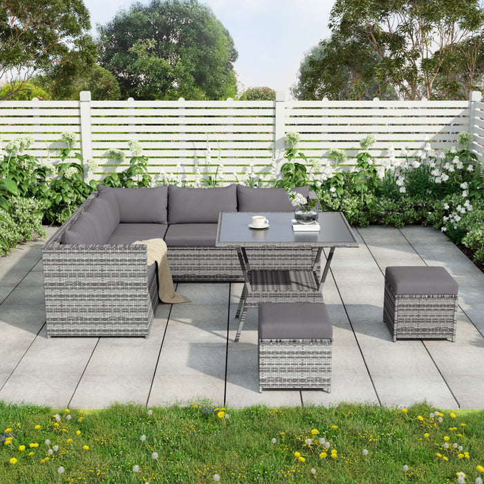 Garden Patio Dining With Stools And Table