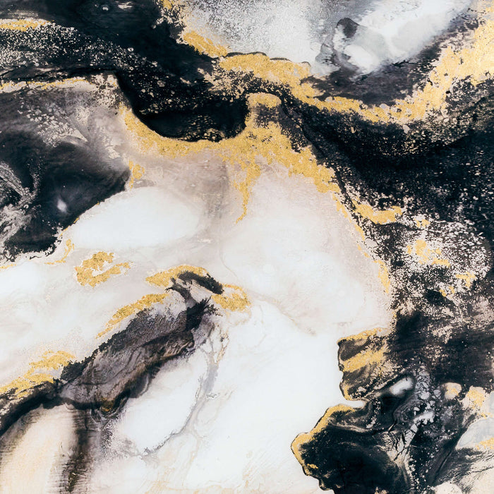 Marble Effect Black And Gold Glass Image In Gold Frame