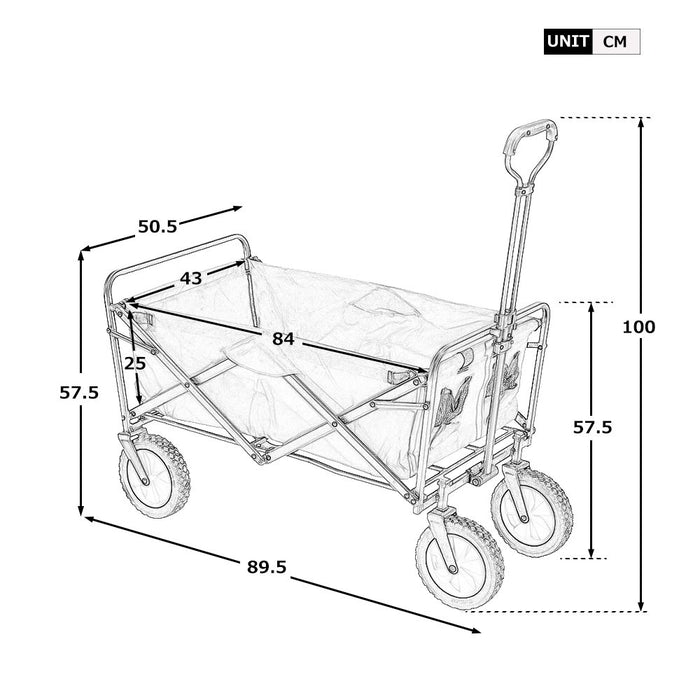 Garden Cart Foldable Pull Wagon Hand Cart Garden Transport Cart Collapsible Portable Folding Cart (Red)